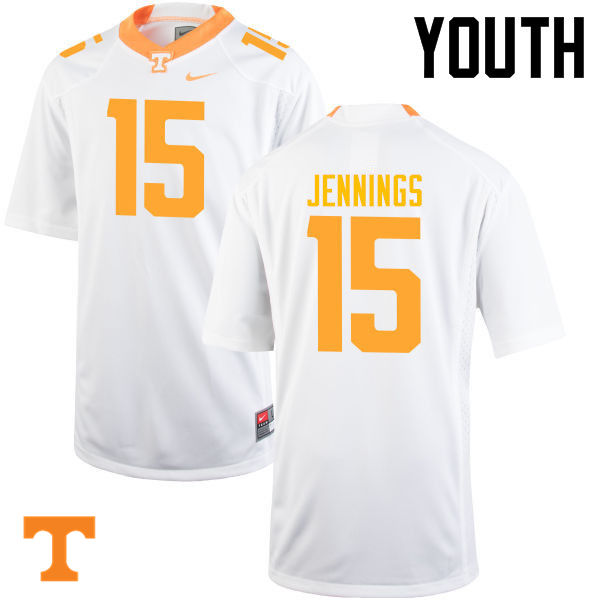 Youth #15 Jauan Jennings Tennessee Volunteers College Football Jerseys-White